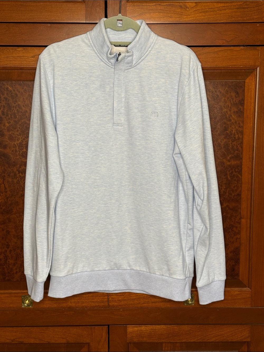 Men’s Travis Matthew Light ice blue Heather Quarter-Zip size medium